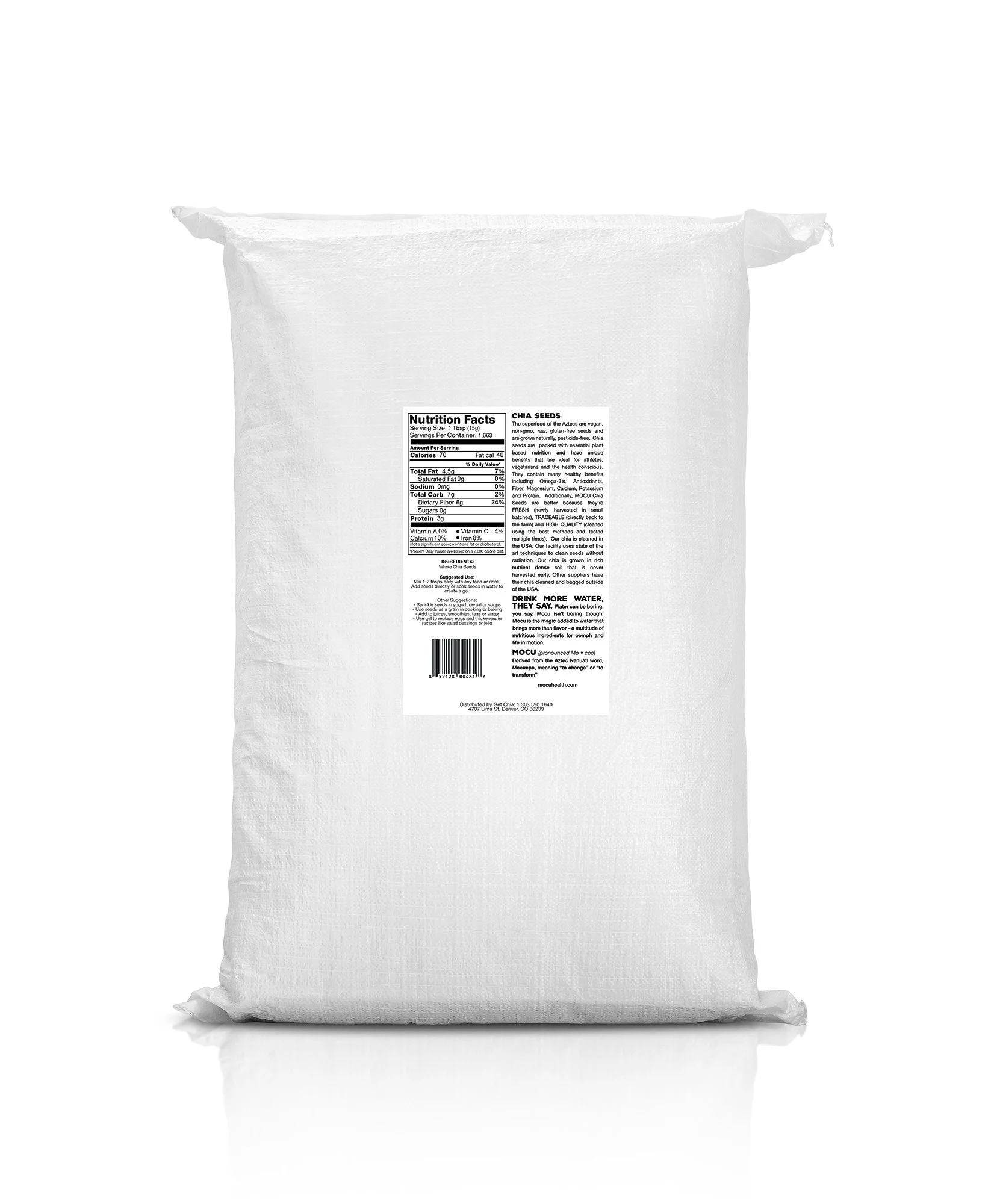 MOCU NON-GMO Black Chia Seeds 55LB