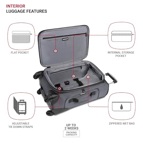 SwissGear Sion Softside Expandable Roller Luggage, Teal, 3 Piece Set (21/25/29)