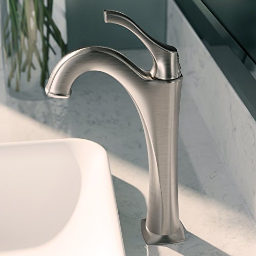 KRAUS KVF-1200BG Arlo™ Brushed Gold Tall Vessel Bathroom Faucet with Pop-Up Drain