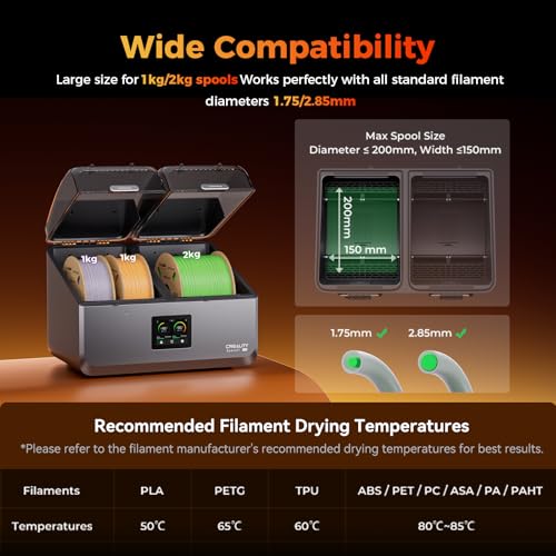 Creality Hyper PLA Filament 1.75mm, 30-600mm/s High Speed 3D Printer Filament, Dimensional Accuracy +/-0.02mm, Fit Most FDM 3D Printers, 4 Pack 1kg Spool(2.2lbs), Black & White