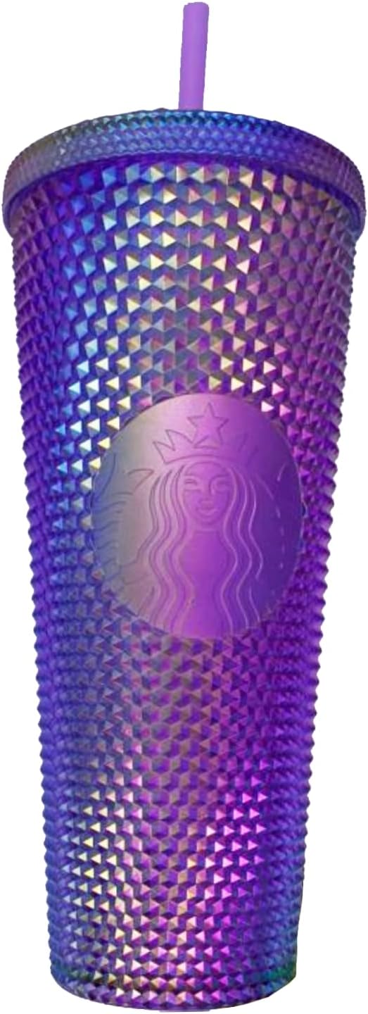 2022 Starbucks Studded Purple Oil Slick Venti 24oz Tumbler with straw