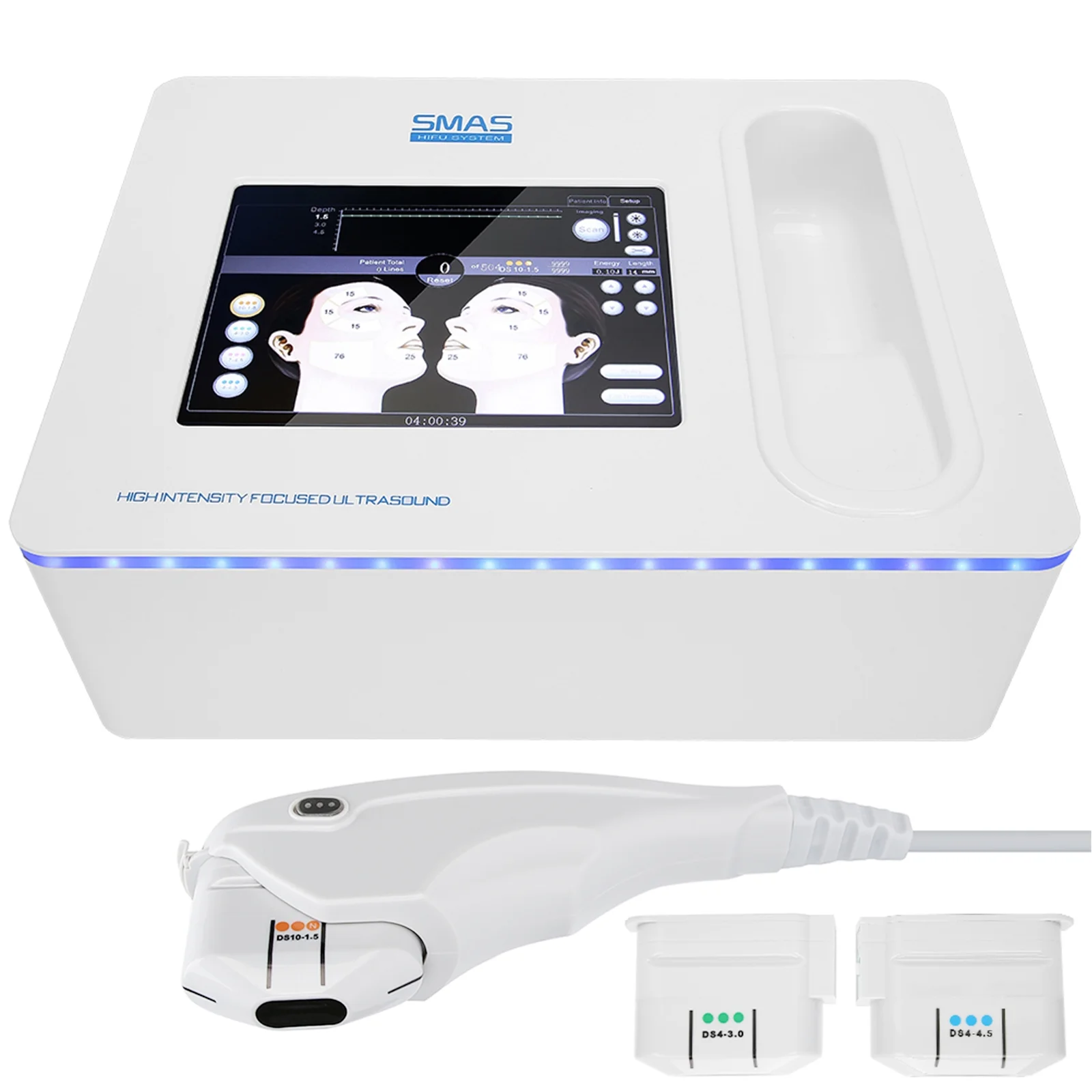 3-in-1 HIFU Machine for Face Skin Tightening Machine with 3 Cartidges Face and Neck Lifting Anti-aging Fade Wrinkle