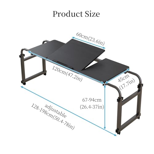 Bed Desk Over The Bed Table with Wheels Overbed Table Over The Bed Desk Over Bed Table Mobile Desk Bed Table with Wheels Computer Table for Bed Overbed Table with Wheels Adjustable Height Black