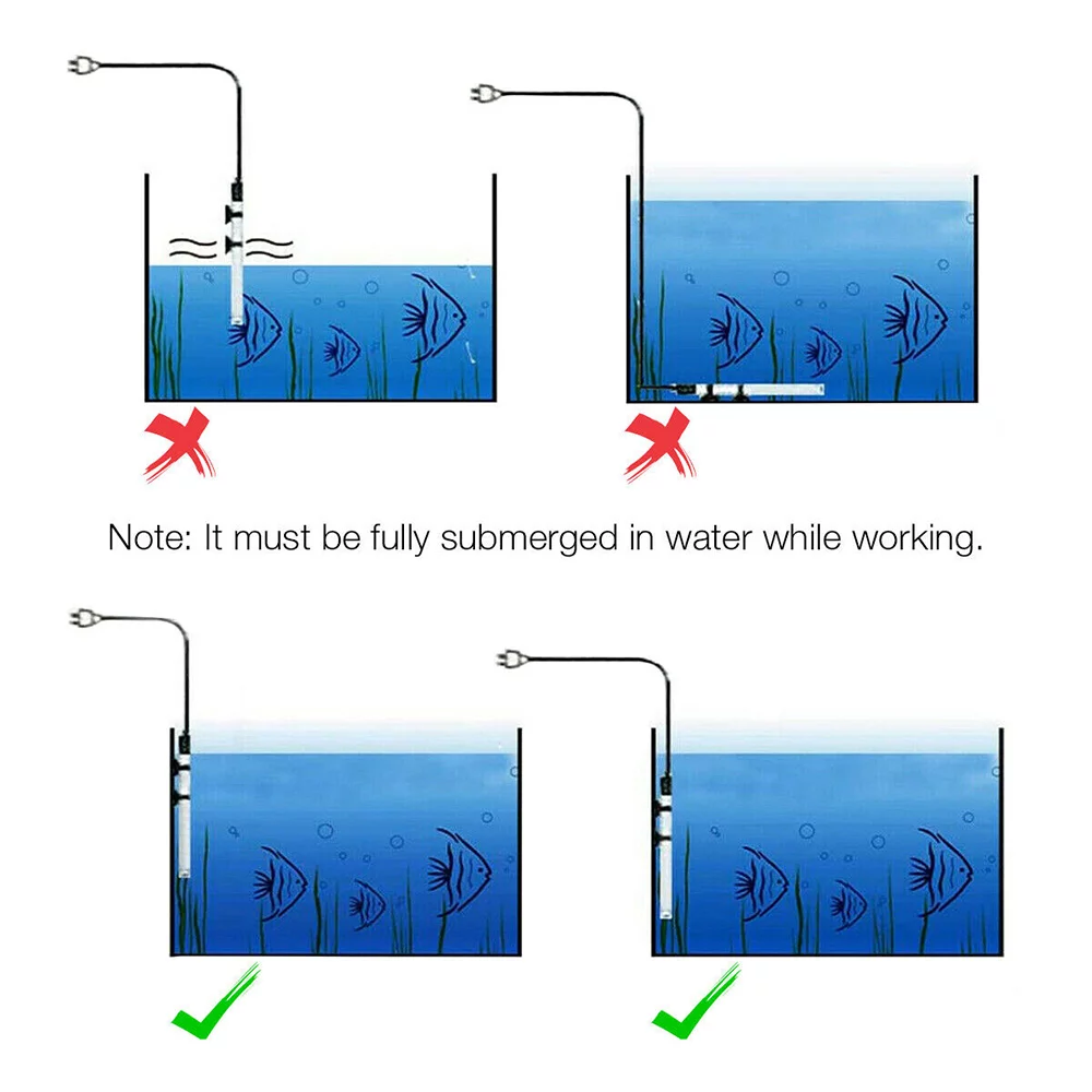 200W Fish Tank Aquarium Heater, Adjustable Temperature Submersible Thermostat Heater, 1Pcs
