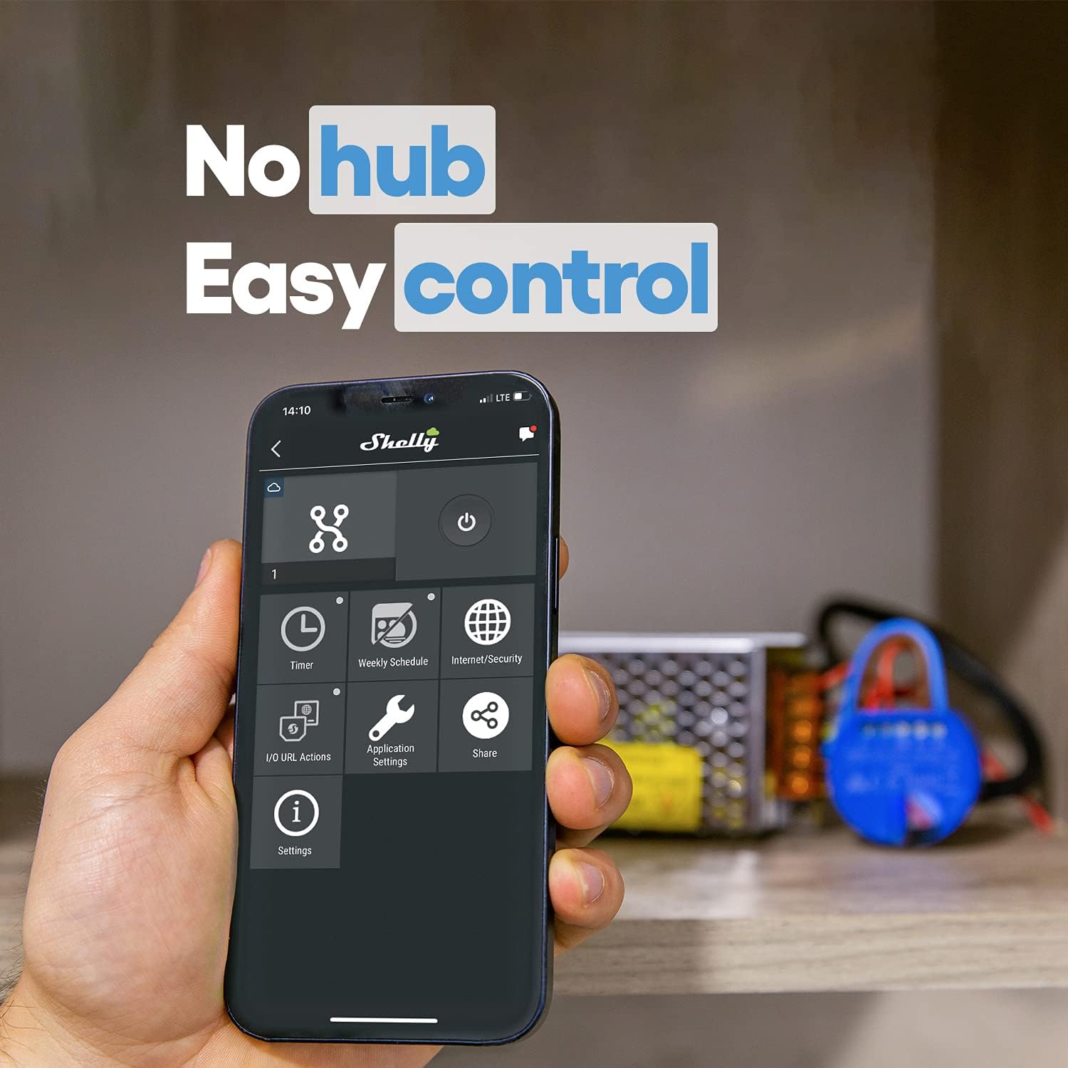 SHELLY 1 One Relay Switch Wireless WiFi Home Automation iOS Android Application - 4 Pack NON UL