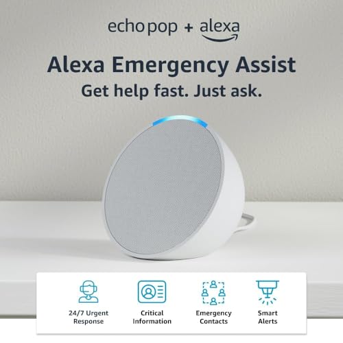 Amazon Echo Pop (newest model), Our smallest Alexa speaker, Fits in any room, Lavender Bloom