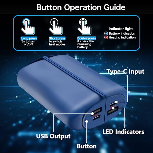 Hand Warmers Rechargeable 2 Pack,10000mAh Split-Magnetic Electric AI Handwarmer Power Bank,3 Levels, Camping,Hunting in Winter