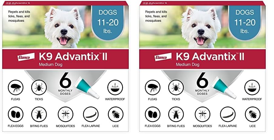 K9 Advantix II Medium Dog Vet-Recommended Flea, Tick & Mosquito Treatment & Prevention | Dogs 11-20 lbs. | 1-Mo Supply
