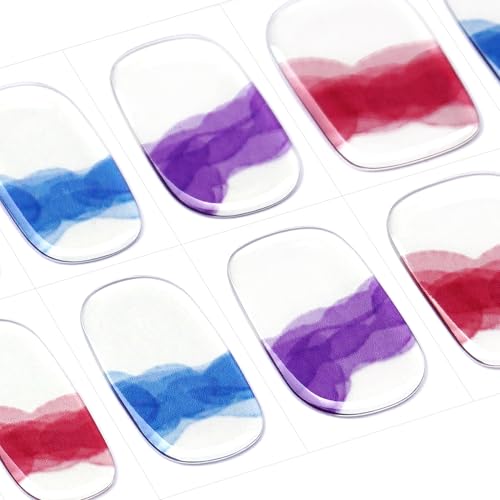 DANNI & TONI Semi Cured Gel Nail Strips Christmas Santa Claus Snowflakes Cat Eye Gel Nail Wraps 28 Stickers | Mistletoe Meow