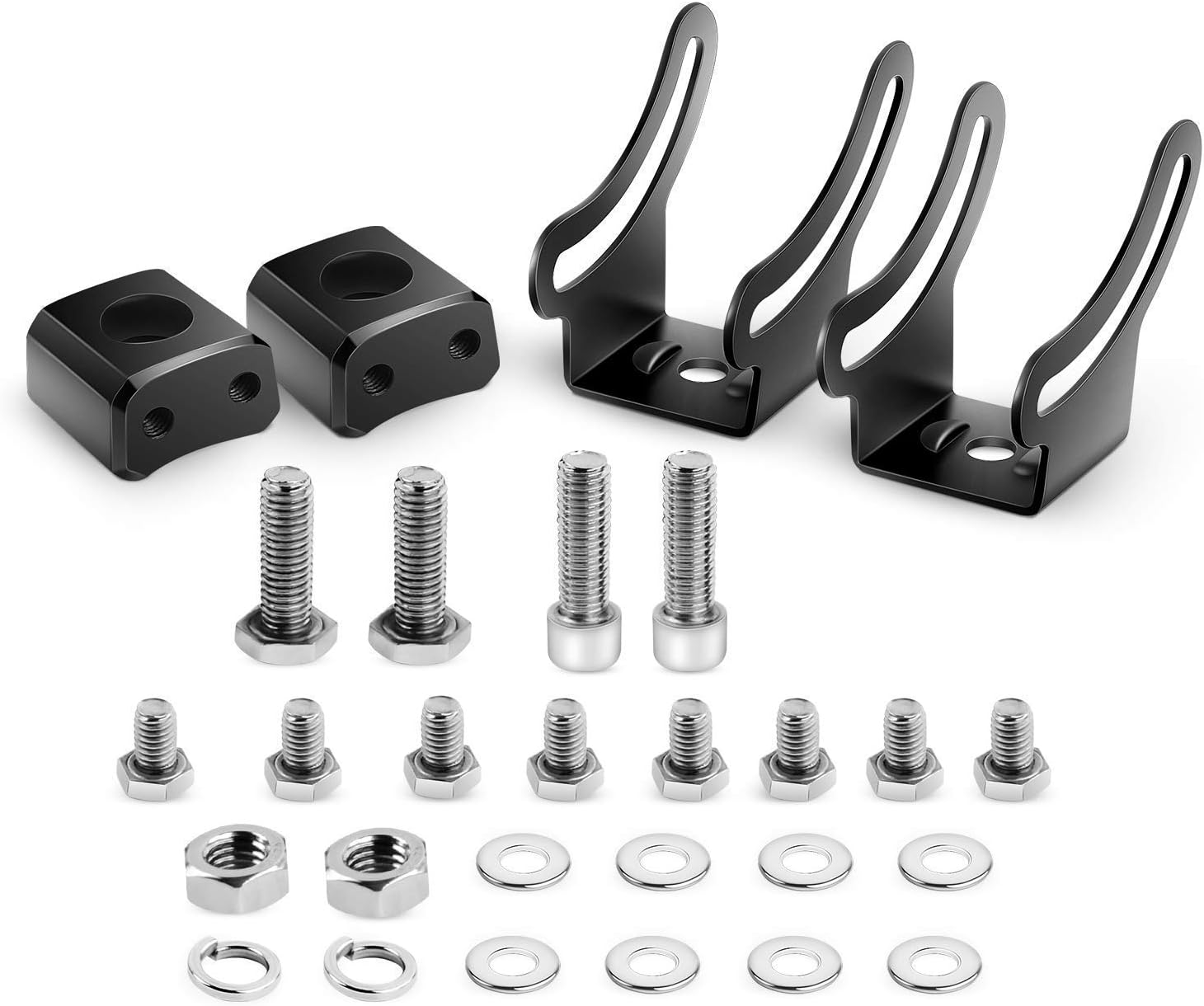 Nilight 2PCS Mounting Base Bracket LED Light Bar Slide Mount Bracket 2 Years Warranty (90034B),Black