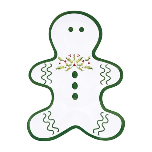 TP Christmas Decoration Tree Serving Tray, Melamine Serving Platter Dish with Nesting Design for Snack, Cookies and Candy, Set of 2