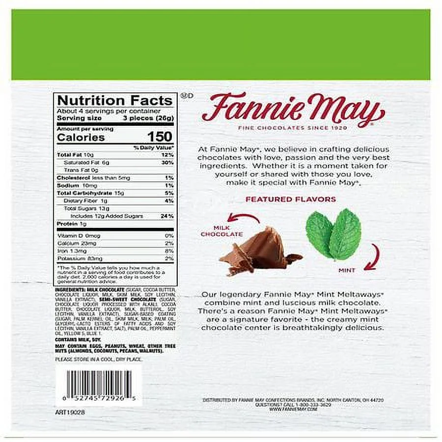 Fannie May Meltaways Mint 4.2 oz Pack of 2