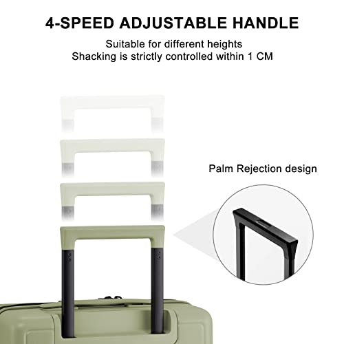 LEVEL8 Hard Shell Carry on Luggage Airline Approved, Carry-on Suitcases with Wheels, Lightweight Luminous Textured Hardside Travel Bag with Tsa Lock, 20 Inch, Black