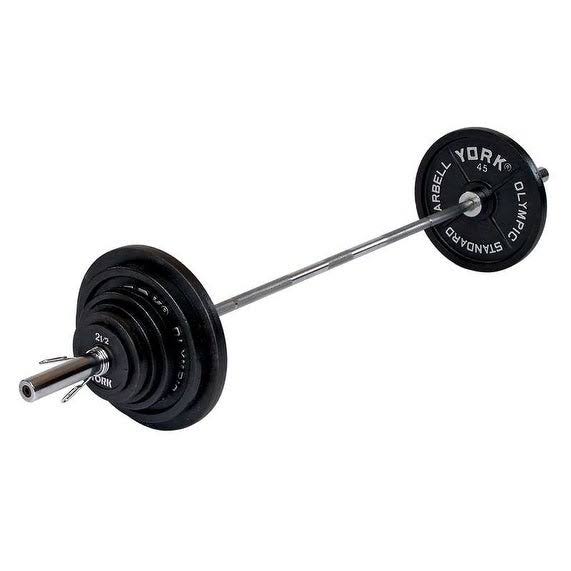 York 2x22 Cast Iron Olympic Plate Set - 300lbs - Black