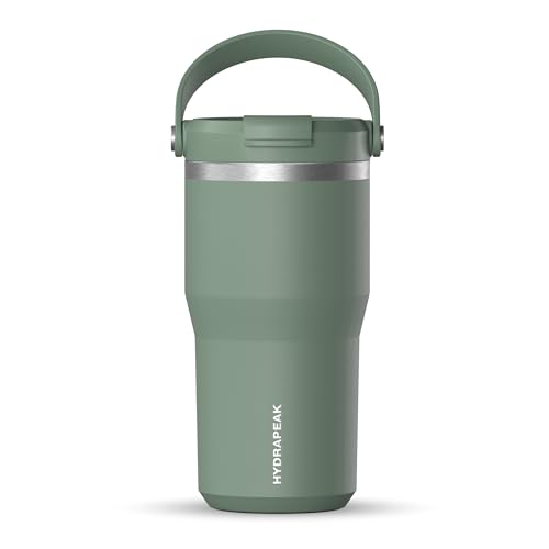 Hydrapeak Nomad 24 oz Tumbler with Handle and Straw Lid, Leakproof, Double Insulated, 24oz Cup Stainless Steel (Blush)