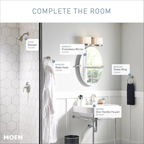 Moen Sarona Mediterranean Bronze One-Handle Single Hole Rustic Farmhouse Bathroom Faucet with Optional Deckplate, Traditional Bathroom Sink Faucet and Drain Assembly, 84144BRB