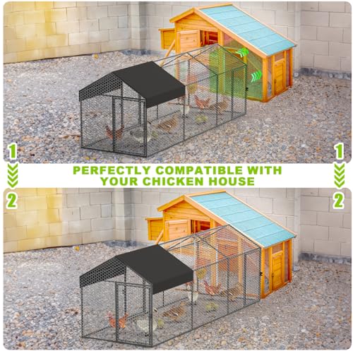 Large Metal Chicken Coop Run with Cover 120