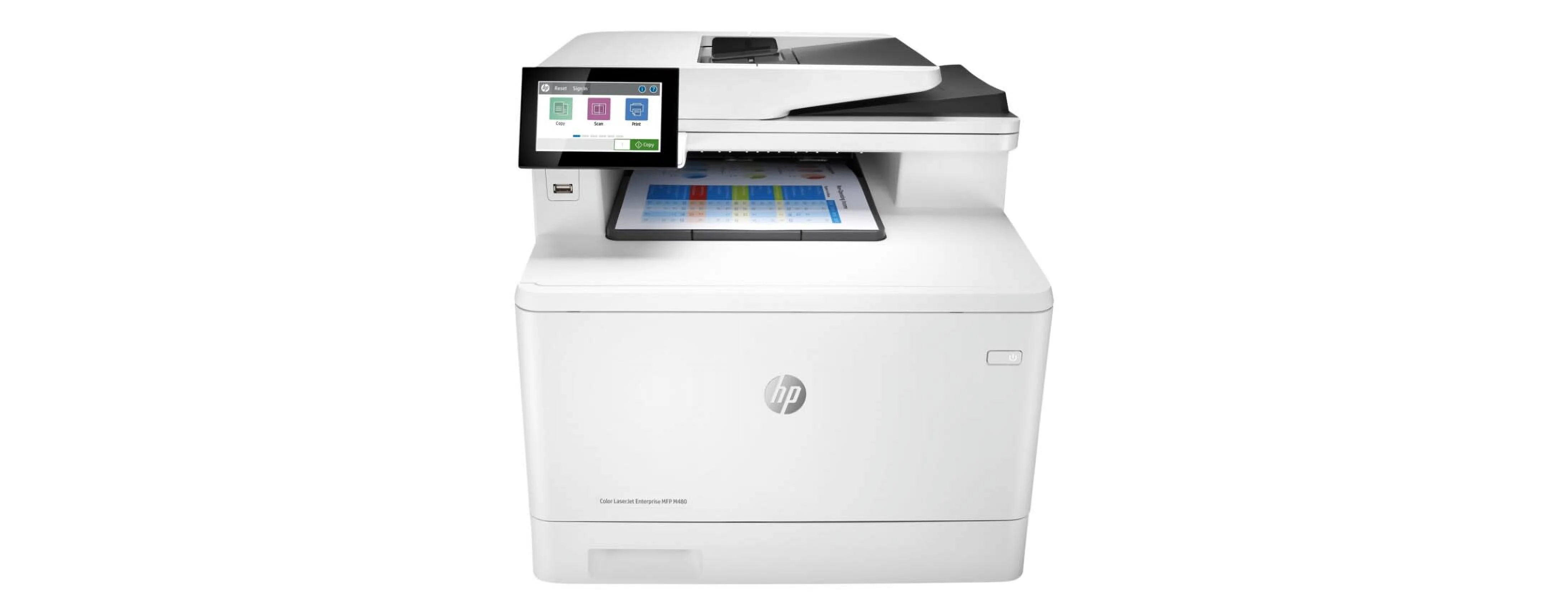 HP  Color LaserJet Enterprise M480f Color Multifunction Printer, White