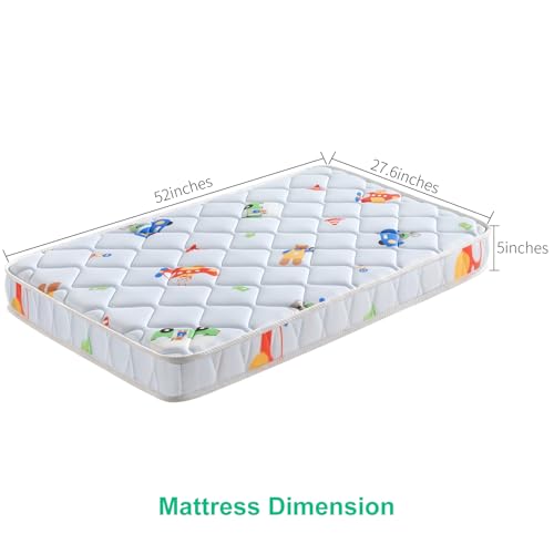 Premium Crib & Toddler Mattress,100% Knitted Fabric, Premium Fleece Surface-Hypoallergenic, 5