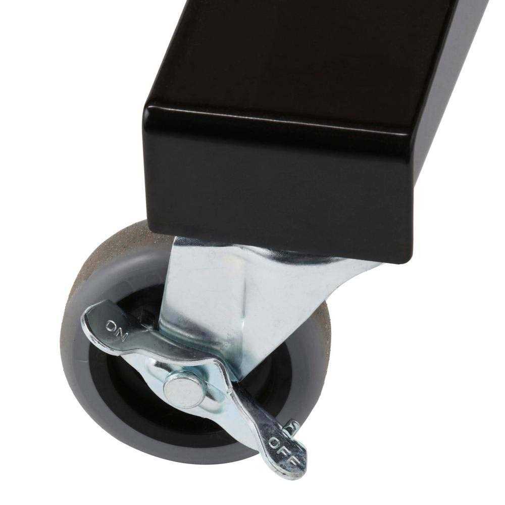 Husky HOLT46XDB12 46 in. W x 24 in. D Steel Adjustable Height Solid Wood Top Workbench Table in Black