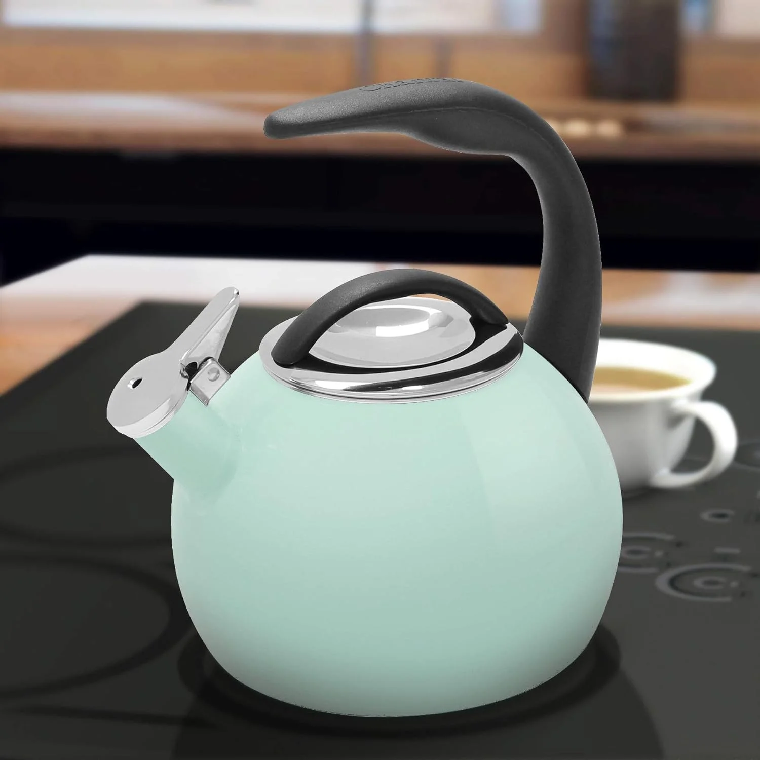 Anniversary Enamel On Steel Whistling Tea Kettle, 2 Quart (Sage Green)