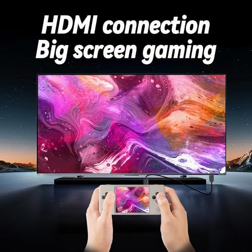 RG28XX Handheld Game Console Retro 2.83-inch Screen Video Game Player 64G TF Card Preinstalled 5000+ Games 3100mAh Battery(Black Transparent)