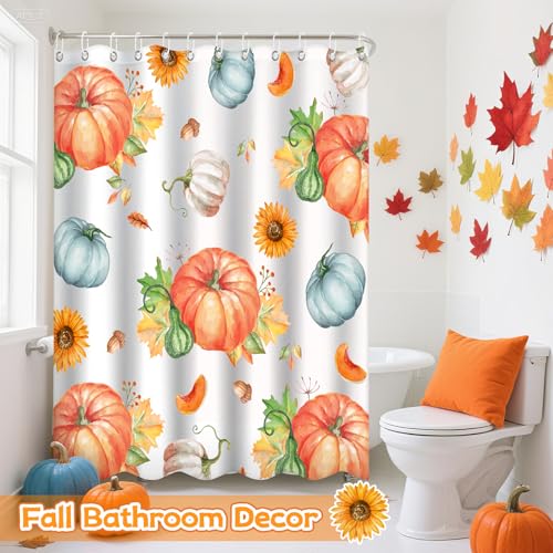 4Pcs Christmas Shower Curtain Set - Merry Christmas Bathroom Set Holiday Shower Curtain with Non-Slip Rugs, Toilet Lid Cover and Bath Mat