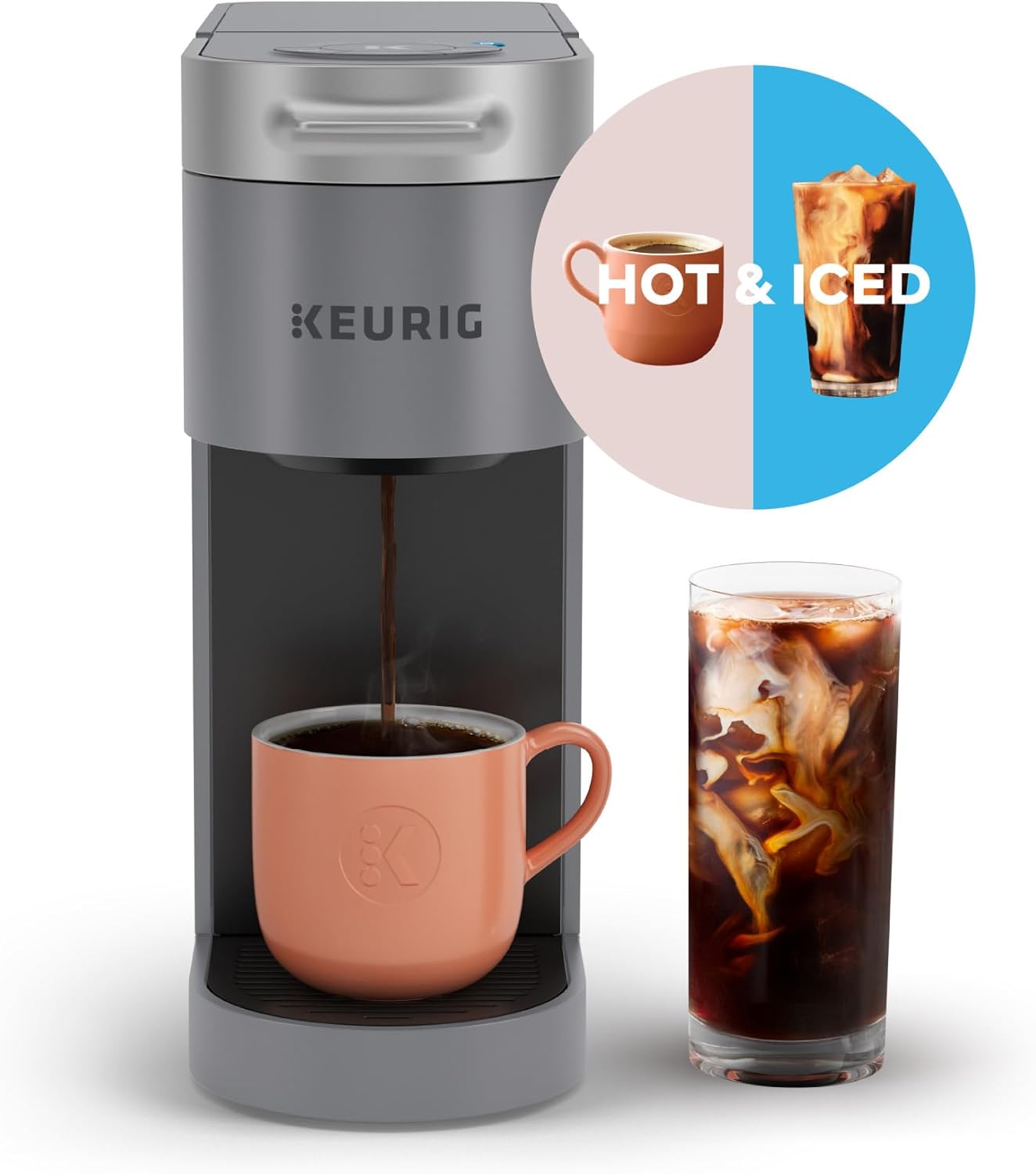 Keurig K-Slim + ICED Single Serve Coffee Maker, Brews 8 to 12oz. Cups, Gray