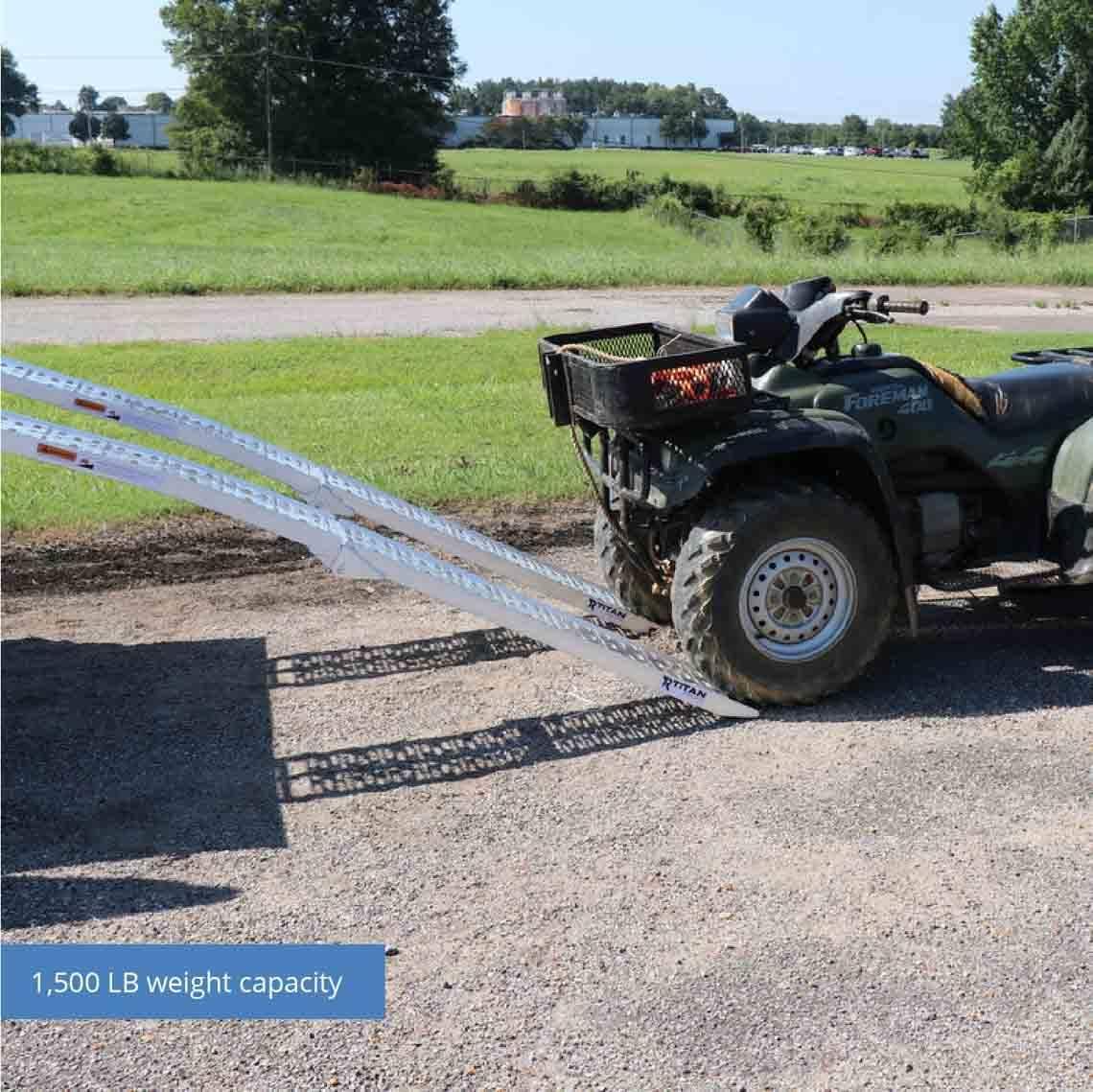 Titan Ramps Aluminum Plate Top Ramp 7.5 Ft Pair 1,500 Capacity Loading ATV