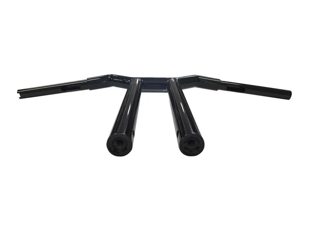 Dominator Industries 1 1/4 inch Lane Splitter MX-T Bar, 12 inch Rise, Gloss Black Compatible With 1996-2018 Dyna, Softail and Sportster