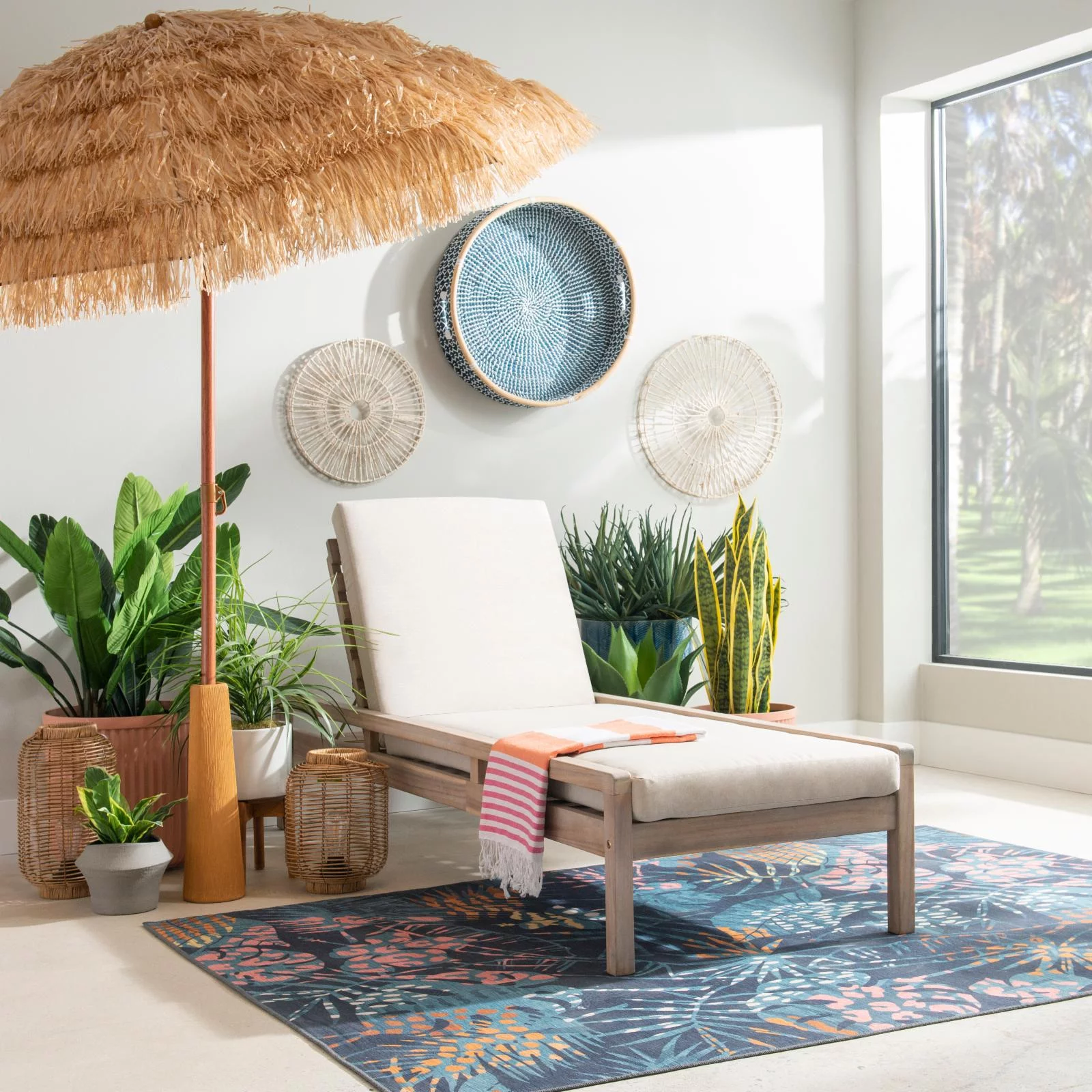 Teagon Bge Nat Single Chaise Lounger