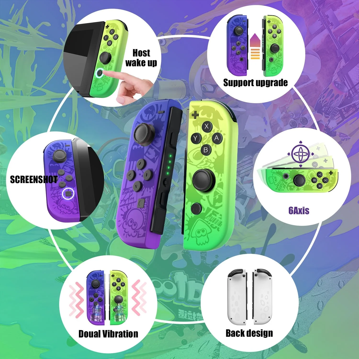 Nintendo Switch Controller Joy Con,Splatoon Wireless Gaming Switch Controllers Motion Control