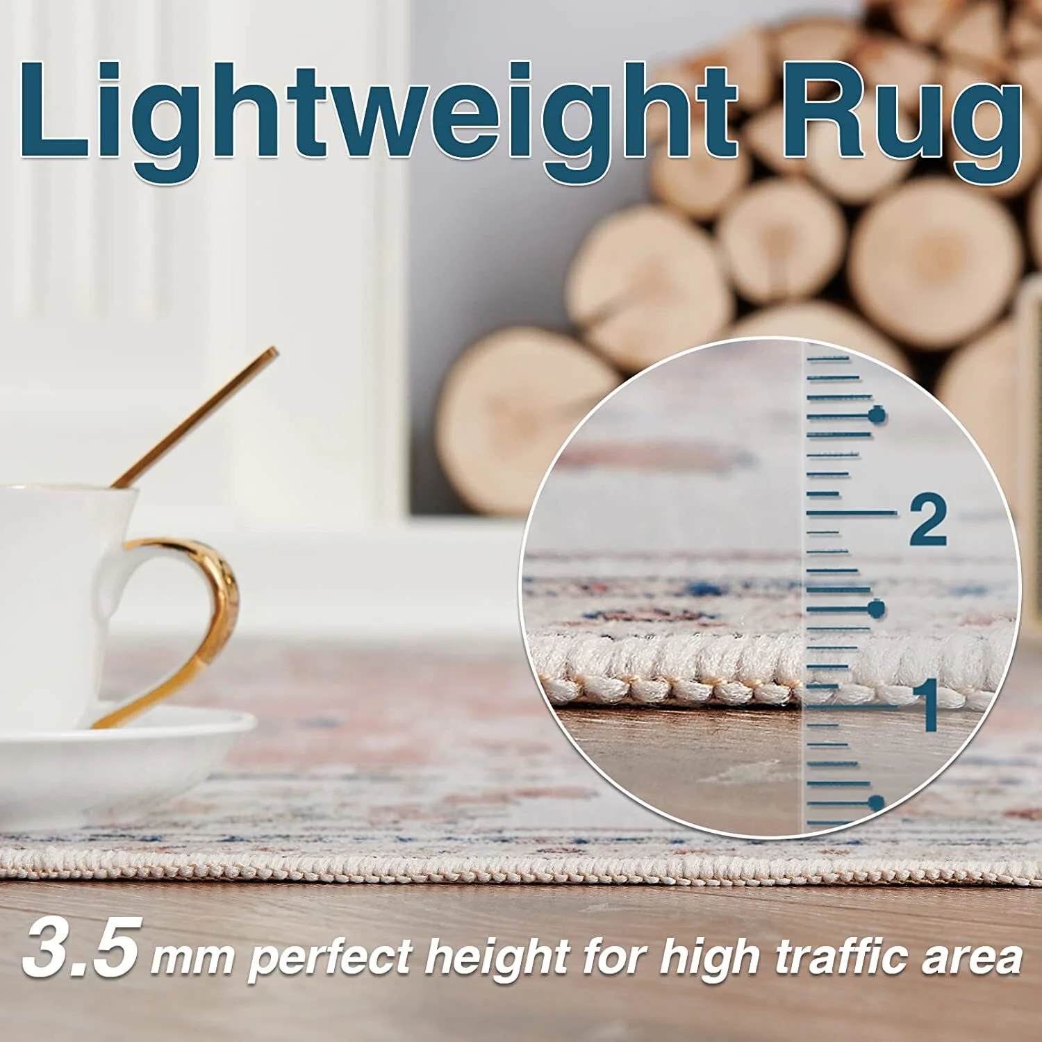 RUGKING Vintage Foldable Rug 8'x10' Traditional Floral Rug Pink Rug Indoor Non-Slip Rug for Kitchen Bathroom Etryway Bedroom Living Room