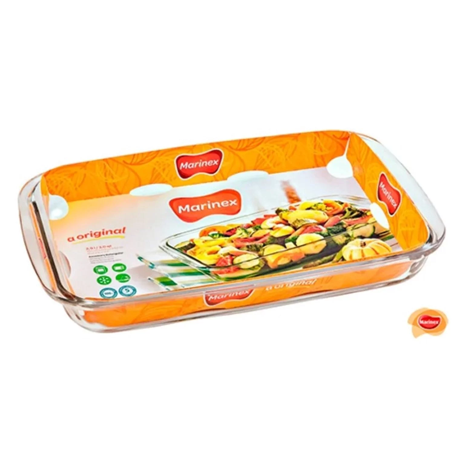 Marinex - 2-Piece Glass Bakeware Set, 572 Fahrenheit Max Temperature