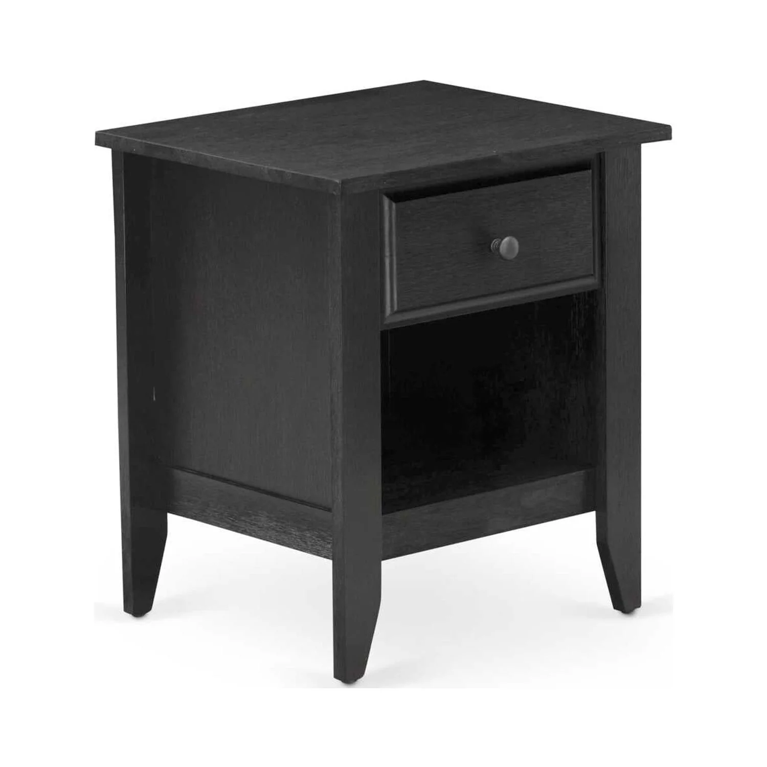 East West Furniture Granbury 2-Piece Wood King Bedroom Set in Brown & Black