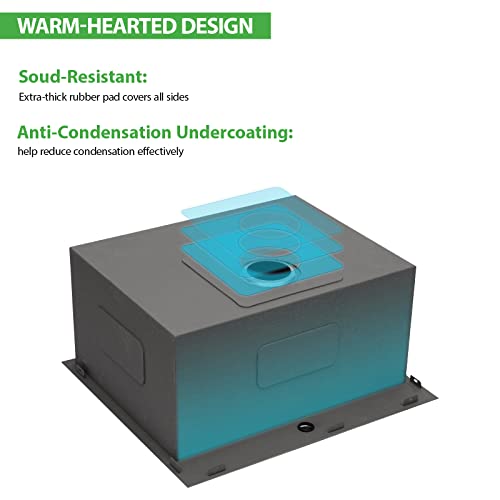 25 Inch Utility Laundry Sink Drop In 16 Gauge Stainless Steel Single Bowl Laundry Room Sink Laundry & Utility Room Kitchen Sinks 25