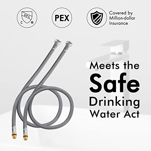 KES Vessel Sink Faucet, Black Bathroom Faucets, Tall Bathroom Faucets with Sink Drain with Overflow, L3156BLFF12-BK-C1