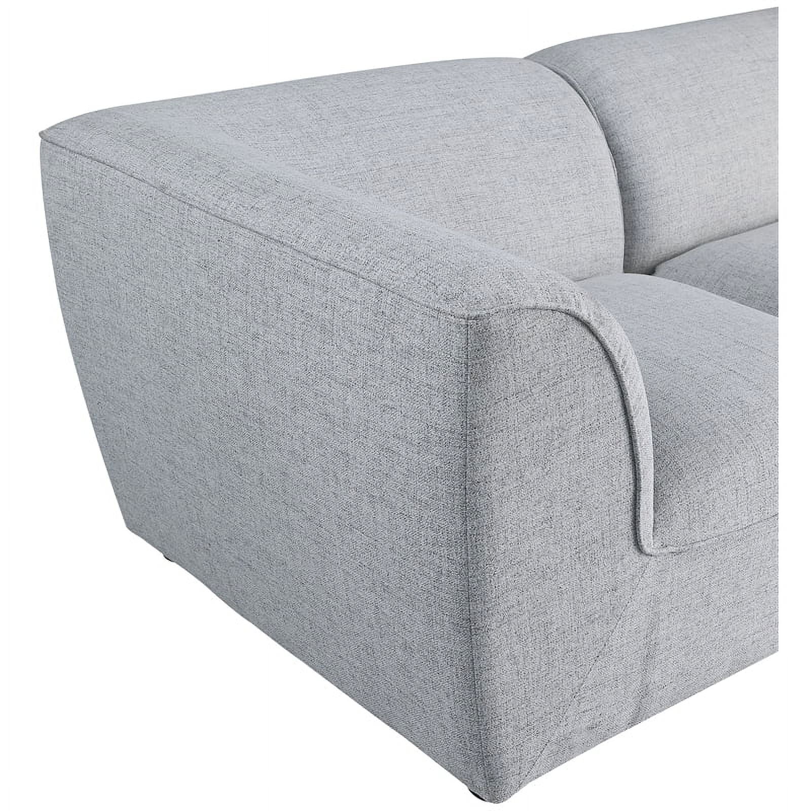 Meridian Furniture Miramar Grey Durable Linen Textured Modular Sofa