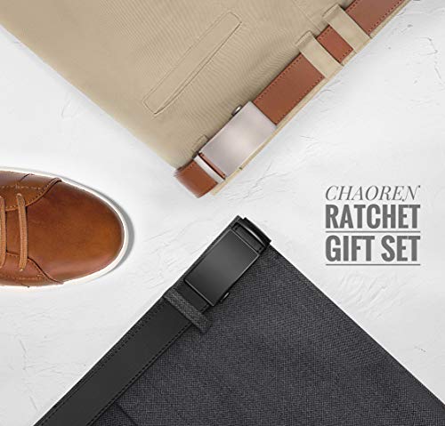 CHAOREN Leather Ratchet Belt Men 2 Pack - Customizable Fit, Effortless Style (35mm)