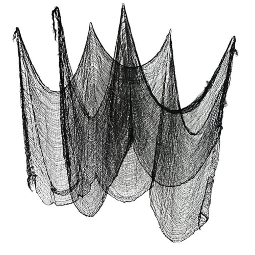 10PCS Black Halloween Creepy Cloth, 29.92X70.86 Inch Spooky Scary Halloween Cotton Gauze Tapestry for Halloween Party Supplies Indoor Outdoor Wall Yard Home Decor