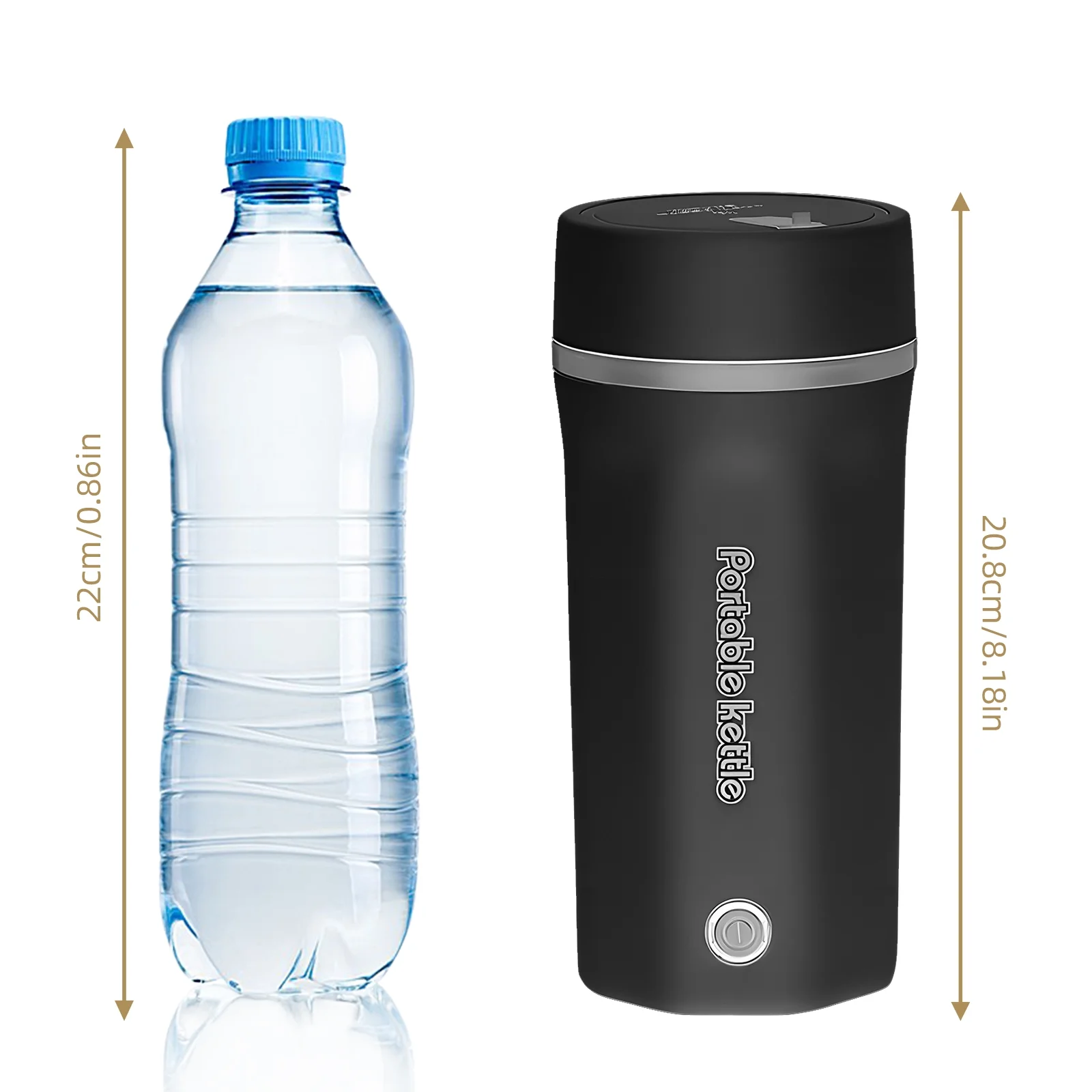 Andoer Portable Travel Electric Kettle 500ml Stainless Steel Hot Water Boiler for Boiling Water