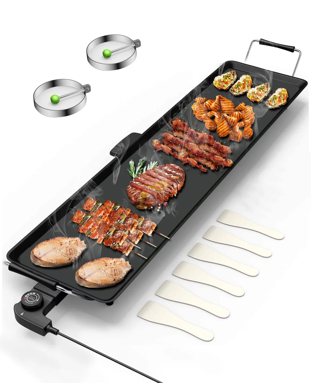 Extra Large Nonstick Electric Griddle for Teppanyaki Hibachi Grill (35