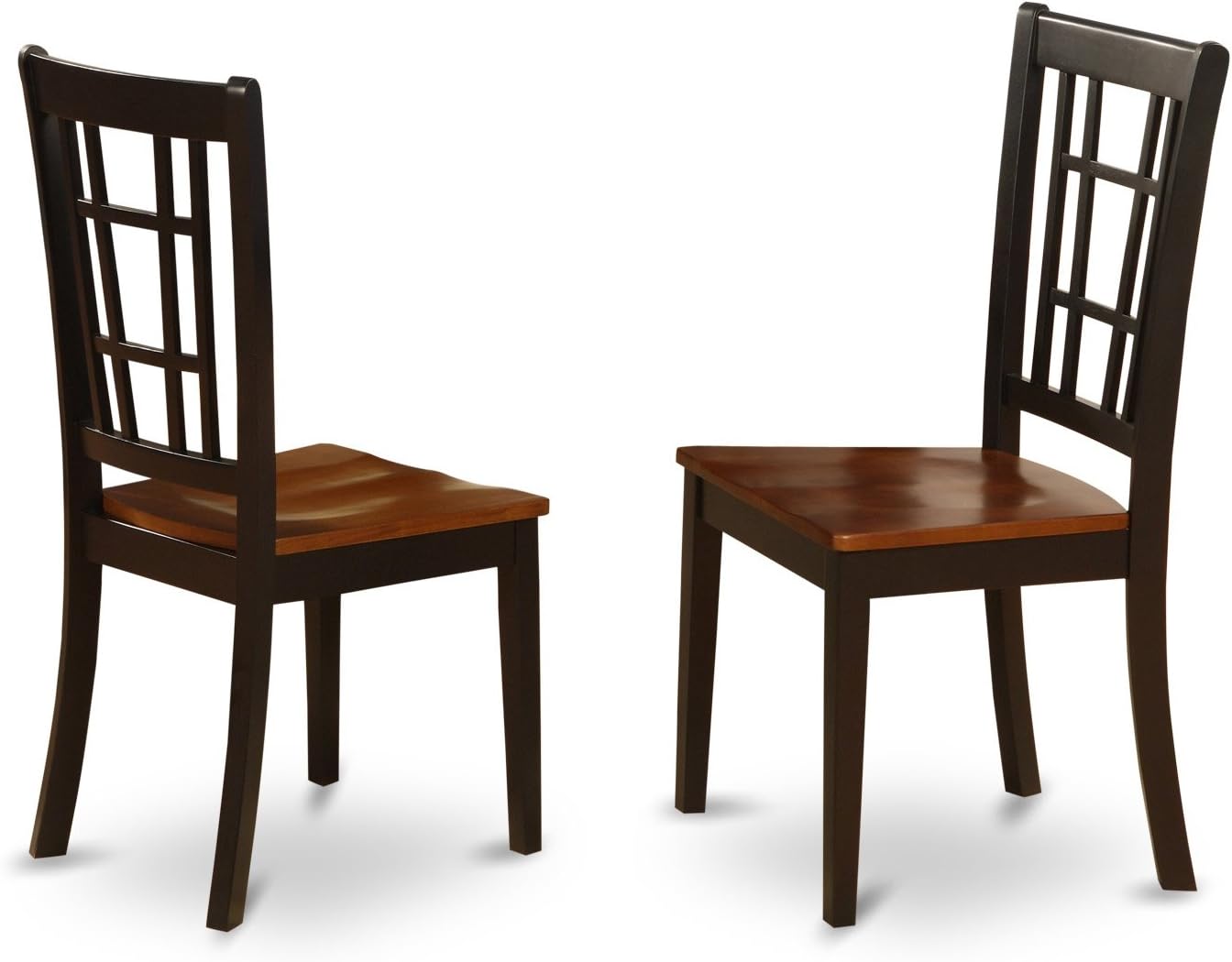 East West Furniture PLNI7-BCH-W 7 Piece Dining Set Consist of an Oval Dining Room Table with Butterfly Leaf and 6 Wood Seat Chairs, 42x78 Inch, Black & Cherry