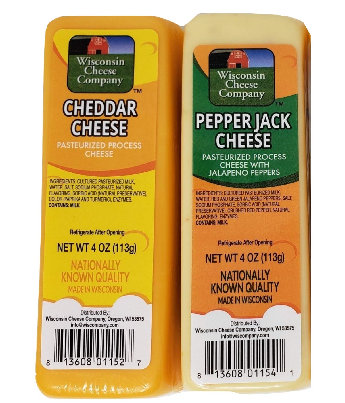 Wisconsin Cheese Company - 100% Wisconsin Cheddar & Pepper Jack Cheese and Cracker Gift Basket. Large Gourmet Gift Box Assortment. Great for Charcuterie Boards & Gifts.