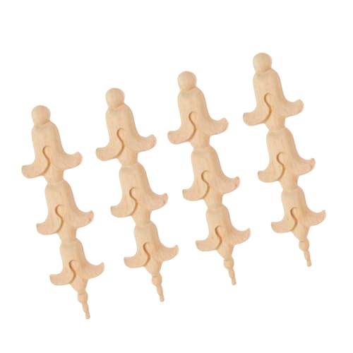 Long Wood Appliques Onlays Wood Decorative Applique Unpainted Wood-Carved Decals Onlays for Window Bed Door Wall Furniture Cabinet Fireplace Furniture Decoration(21,50x12cm/19.69x4.72in)