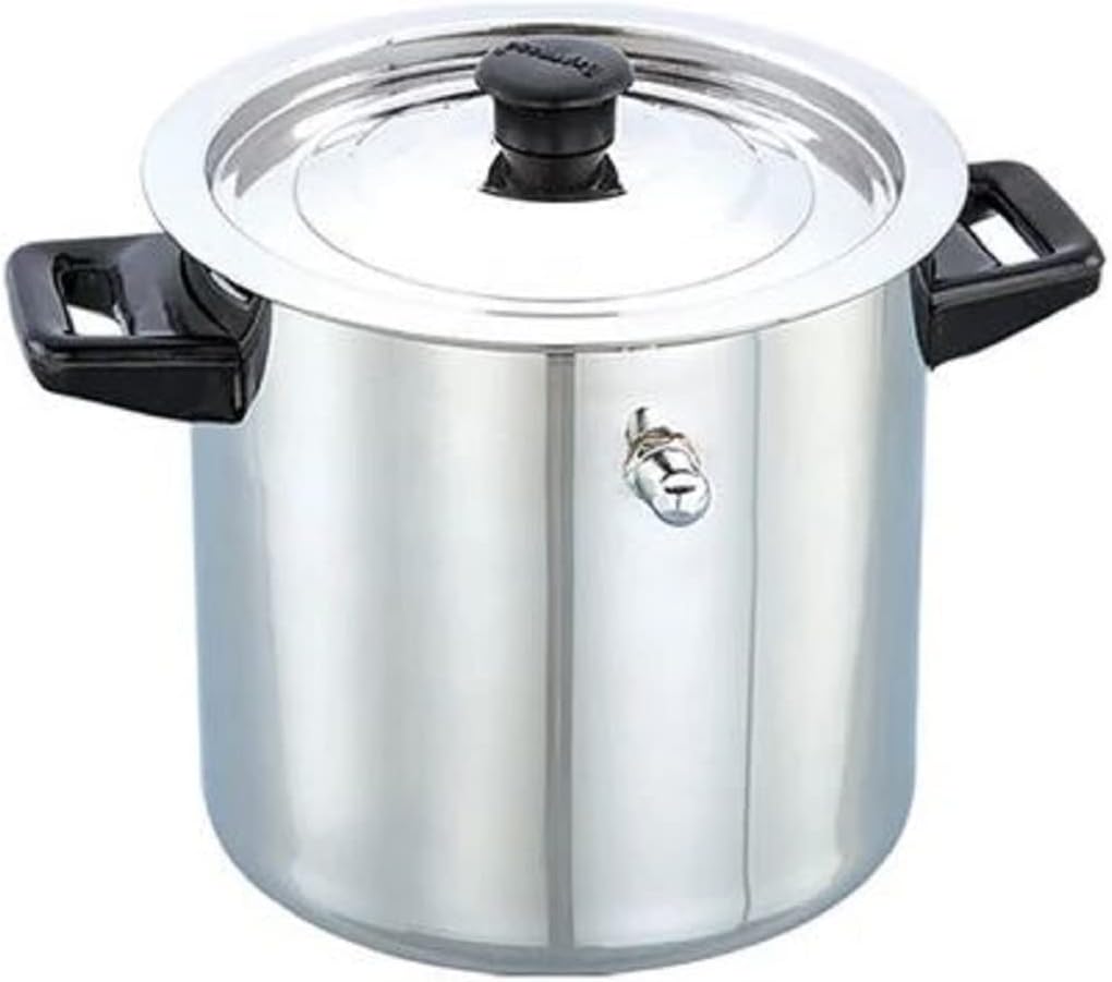 USA Deals 365 Traditional Milk Boiler | Milk Cooker | Double Wall | Stainless Steel Cookware-Milk Pot- Boiler with Whistle and Funnel (2 Liters)