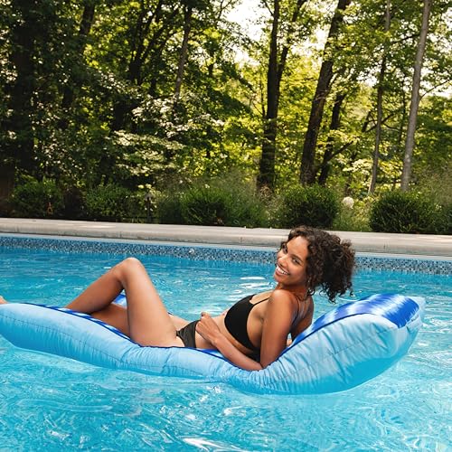 Big Joe Kona Hammock No Inflation Needed Pool Lounger with Headrest, Quick Draining Fabric, 4 feet Big