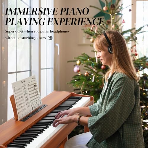 Ktaxon Digital Piano 88-Key Weighted Action Electric Piano with 3-Pedal Unit, Double Bluetooth, Split/Touch/Transpose Control Functions(Black)