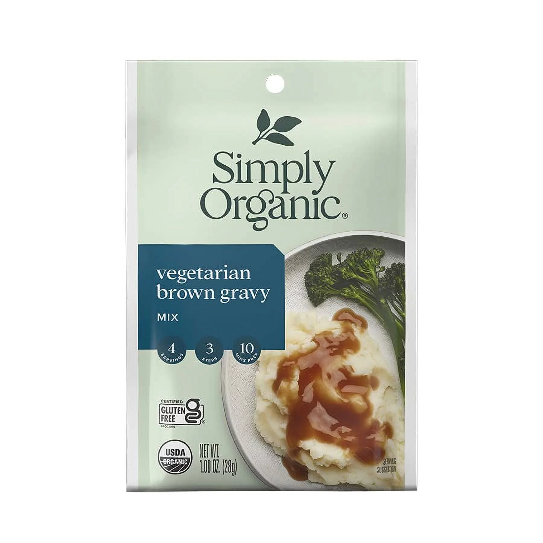 Simply Organic Vegetarian Brown Gravy Mix, Certified Organic, Vegetarian, Gluten-Free | 1 oz | Pack of 12