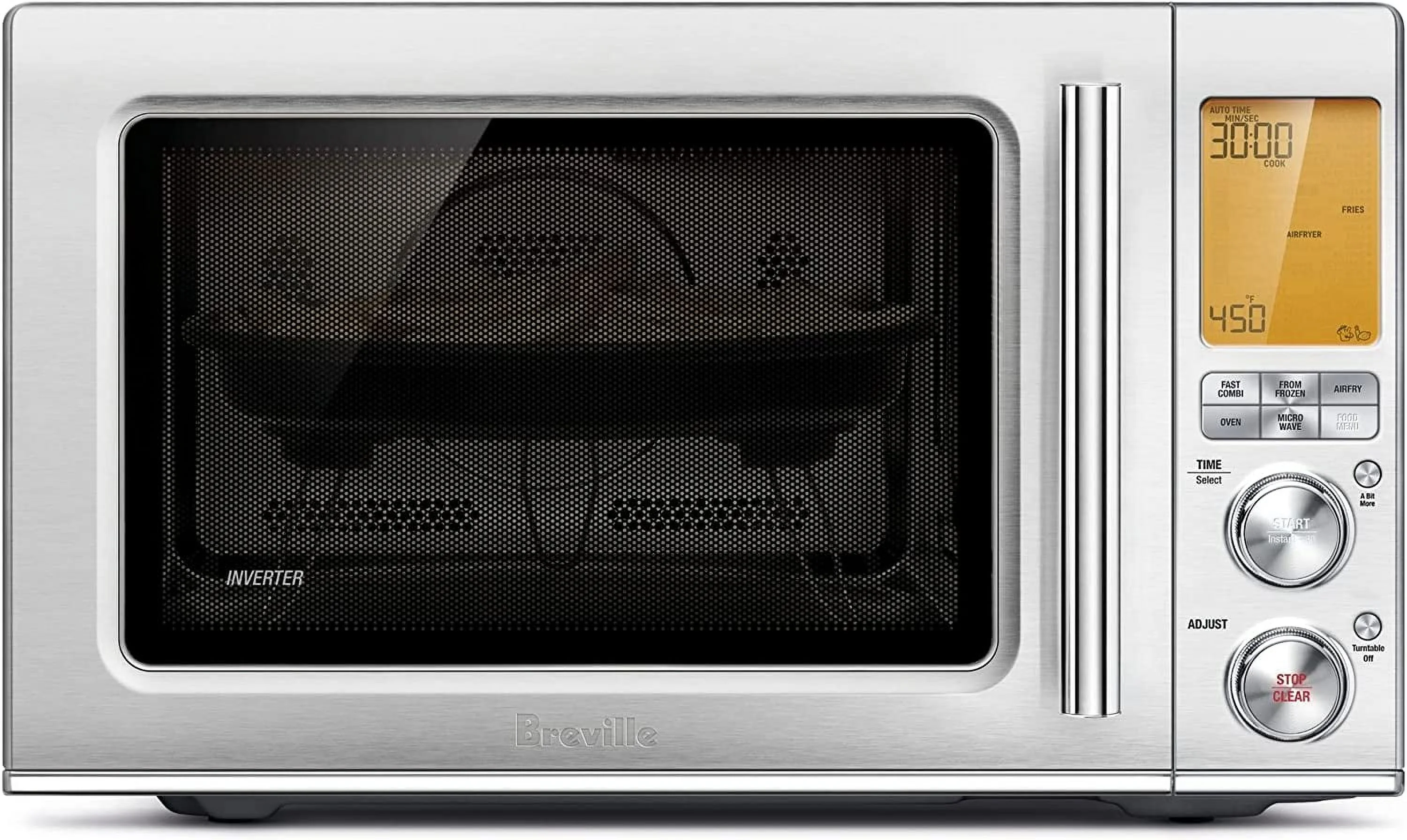 Breville Combi Wave 3-in-1 Microwave, Air Fryer, and Toaster Oven, Brushed Stainless Steel